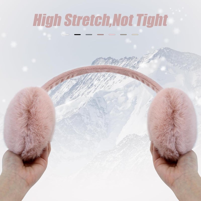 YATANAM Ear Muffs for Women Faux Fur Winter Girls Earmuffs Fluffy Adjustable Ear Warmers Cute Ear Covers - Image 3